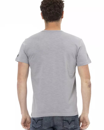 Trussardi Action Gray Cotton Men T-Shirt