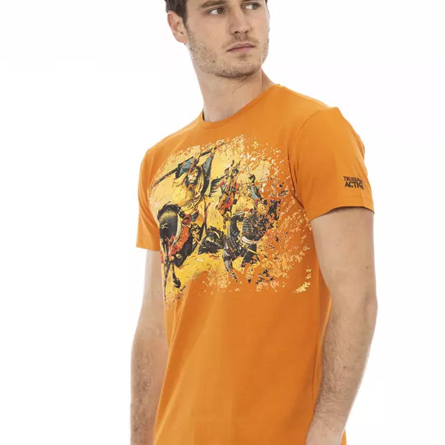 Trussardi Action Orange Cotton Men T-Shirt