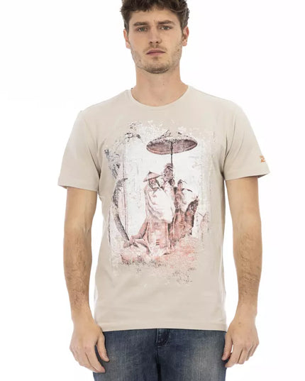 Trussardi Action Beige Cotton Men T-Shirt