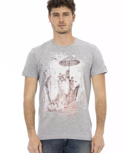 Trussardi Action Gray Cotton Men T-Shirt