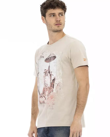 Trussardi Action Beige Cotton Men T-Shirt
