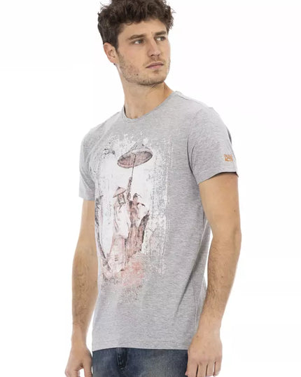 Trussardi Action Gray Cotton Men T-Shirt