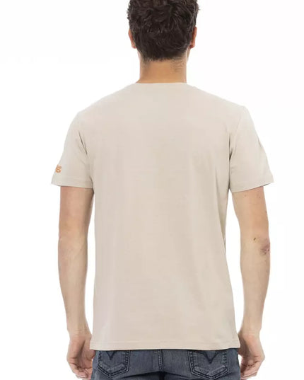 Trussardi Action Beige Cotton Men T-Shirt