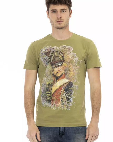 Trussardi Action Green Cotton Men T-Shirt