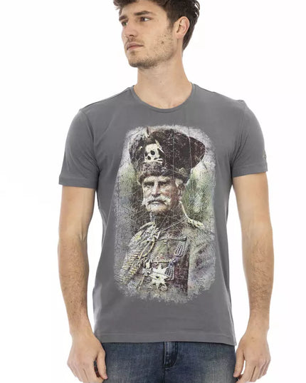 Trussardi Action Gray Cotton Men T-Shirt