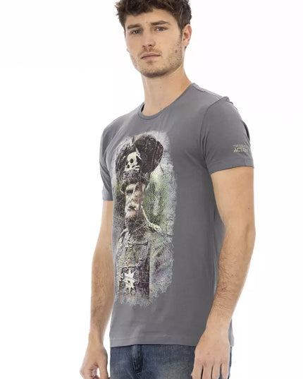 Trussardi Action Gray Cotton Men T-Shirt