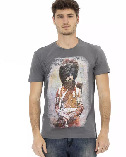 Trussardi Action Gray Cotton Men T-Shirt
