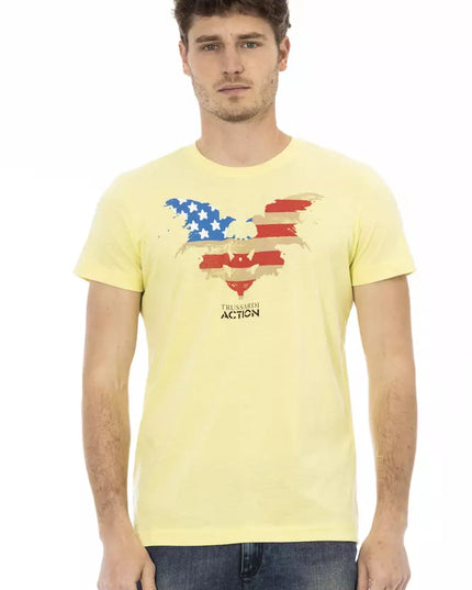 Trussardi Action Yellow Cotton Men T-Shirt