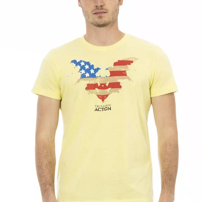 Trussardi Action Yellow Cotton Men's T-Shirt