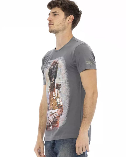 Trussardi Action Gray Cotton Men T-Shirt