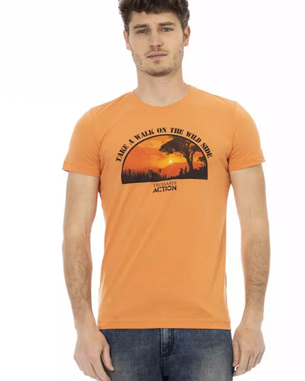 Trussardi Action Orange Cotton Men T-Shirt