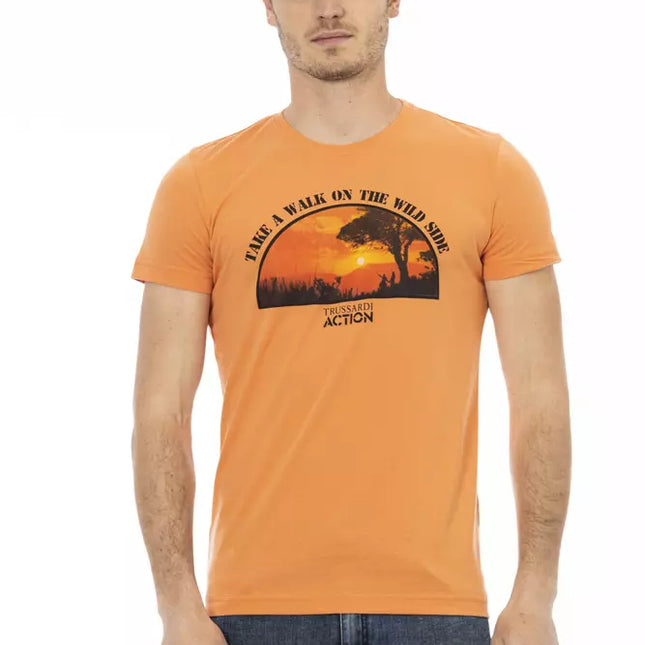 Trussardi Action Orange Cotton Men T-Shirt
