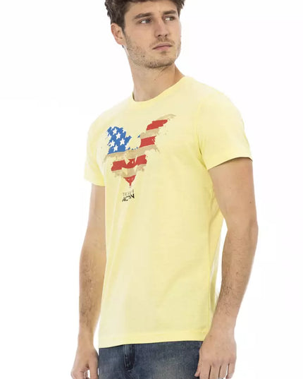 Trussardi Action Yellow Cotton Men T-Shirt