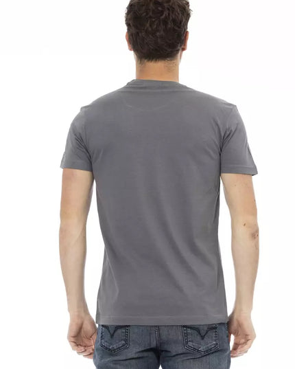 Trussardi Action Gray Cotton Men T-Shirt