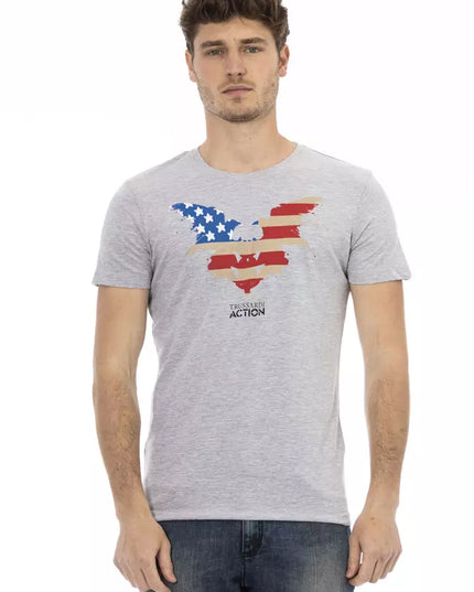 Trussardi Action Gray Cotton Men T-Shirt