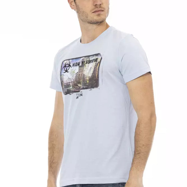 Trussardi Action Light Blue Cotton Men T-Shirt