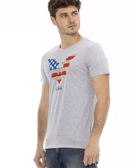 Trussardi Action Gray Cotton Men T-Shirt