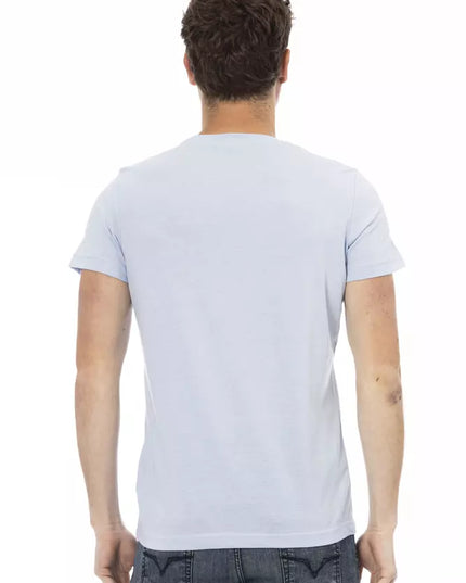 Trussardi Action Light Blue Cotton Men T-Shirt