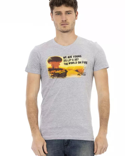 Trussardi Action Gray Cotton Men T-Shirt