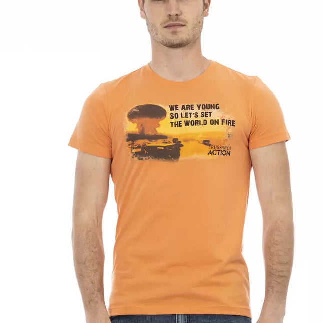 Trussardi Action Orange Cotton Men's T-Shirt