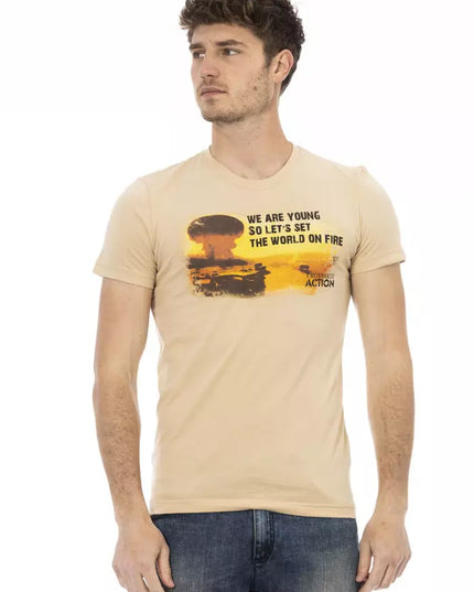 Trussardi Action Beige Cotton Men's T-Shirt