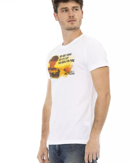 Trussardi Action White Cotton Men T-Shirt