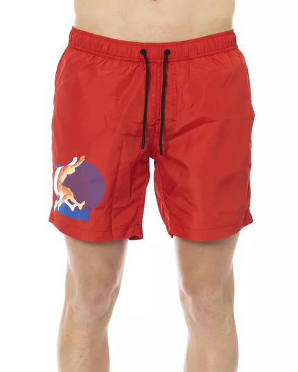 Bikkembergs Red Polyester Men Swim Short