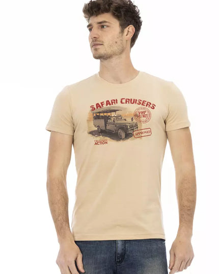 Trussardi Action Beige Cotton Men T-Shirt