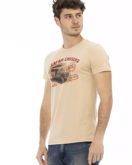 Trussardi Action Beige Cotton Men T-Shirt
