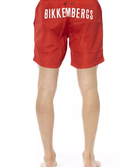Bikkembergs Red Polyester Men Swim Short