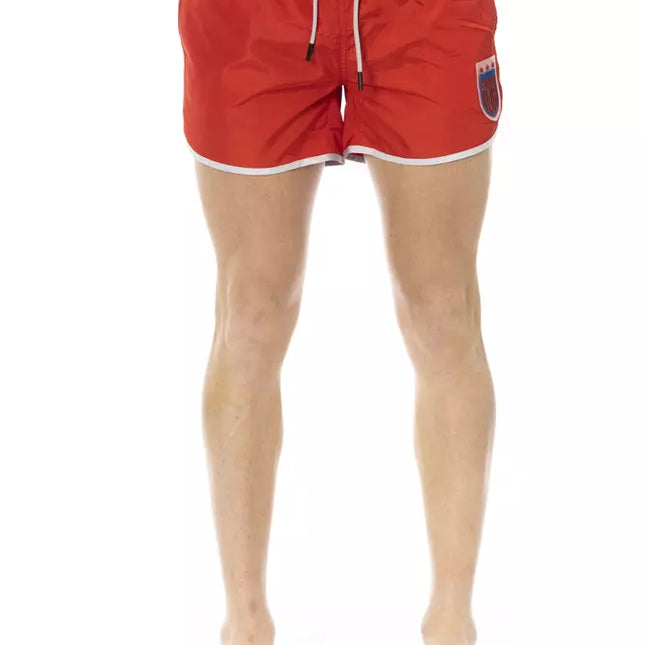 Bikkembergs Red Polyester Men Swim Short