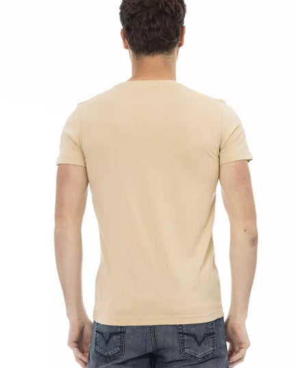 Trussardi Action Beige Cotton Men T-Shirt
