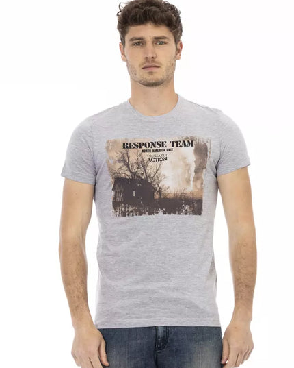 Trussardi Action Gray Cotton Men T-Shirt