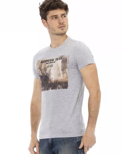Trussardi Action Gray Cotton Men T-Shirt