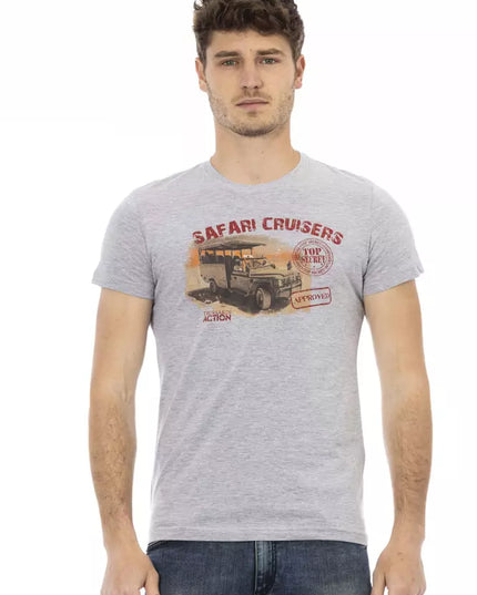 Trussardi Action Gray Cotton Men T-Shirt