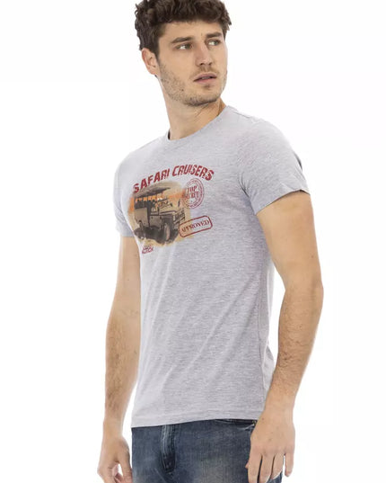 Trussardi Action Gray Cotton Men T-Shirt