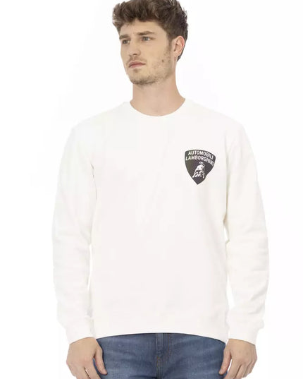 Automobili Lamborghini White Cotton Men's Sweater