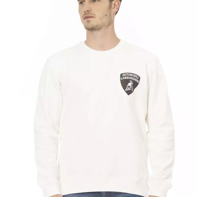 Automobili Lamborghini White Cotton Men's Sweater
