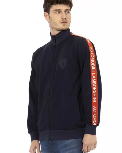 Automobili Lamborghini Blue Polyester Men Sweatshirt
