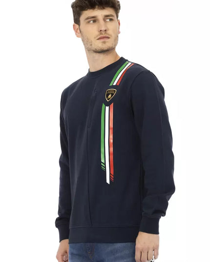 Automobili Lamborghini Blue Cotton Men's Sweater