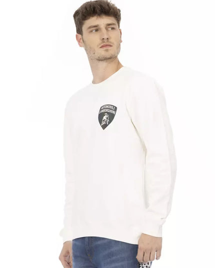 Automobili Lamborghini White Cotton Men's Sweater