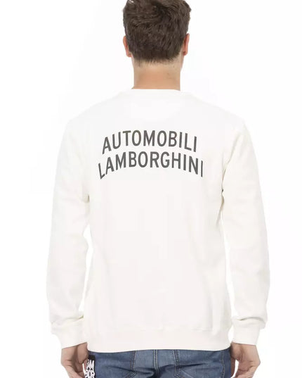 Automobili Lamborghini White Cotton Men's Sweater