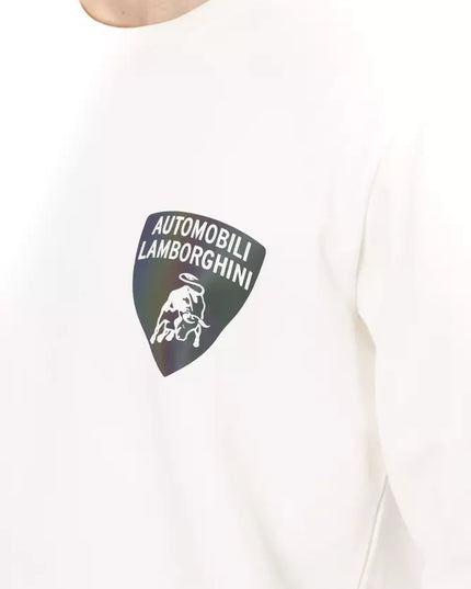 Automobili Lamborghini White Cotton Men's Sweater