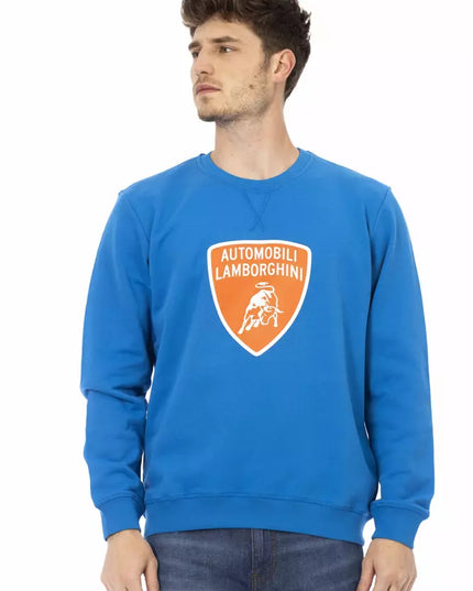 Automobili Lamborghini Blue Cotton Men Sweater