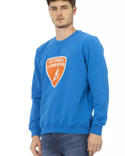 Automobili Lamborghini Blue Cotton Men Sweater