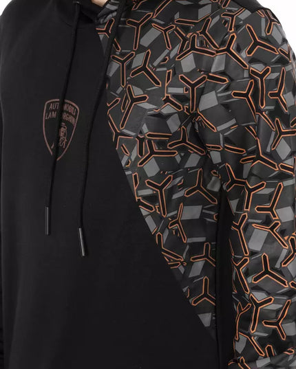 Automobili Lamborghini Black Cotton Men's Hooded Sweater