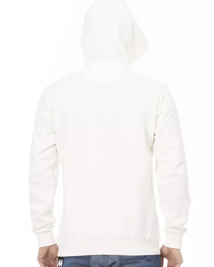 Automobili Lamborghini White Cotton Men's Sweater with Pockets