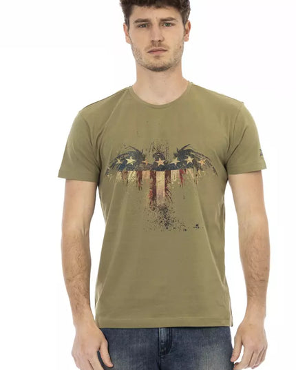 Trussardi Action Green Cotton Men T-Shirt