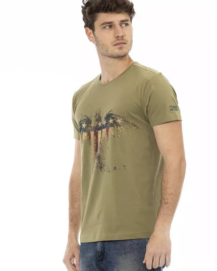 Trussardi Action Green Cotton Men T-Shirt