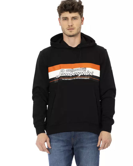 Automobili Lamborghini Black Cotton Men's Hooded Sweater
